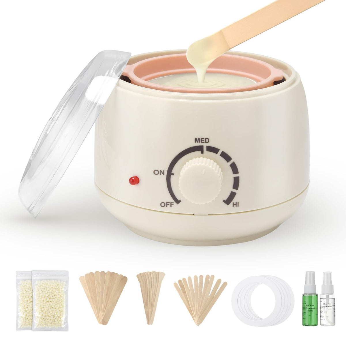AUZEAL mini waxing kit in dorm setup shows space-saving design for students.