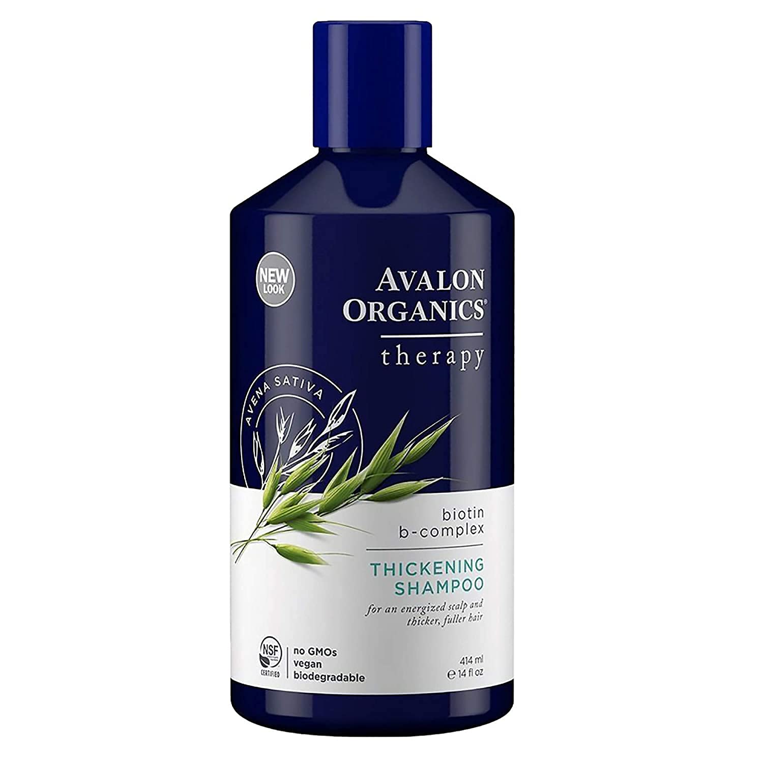 Avalon Organics Biotin B-Complex Thickening Shampoo rich-lather scene highlighting cleansing action.