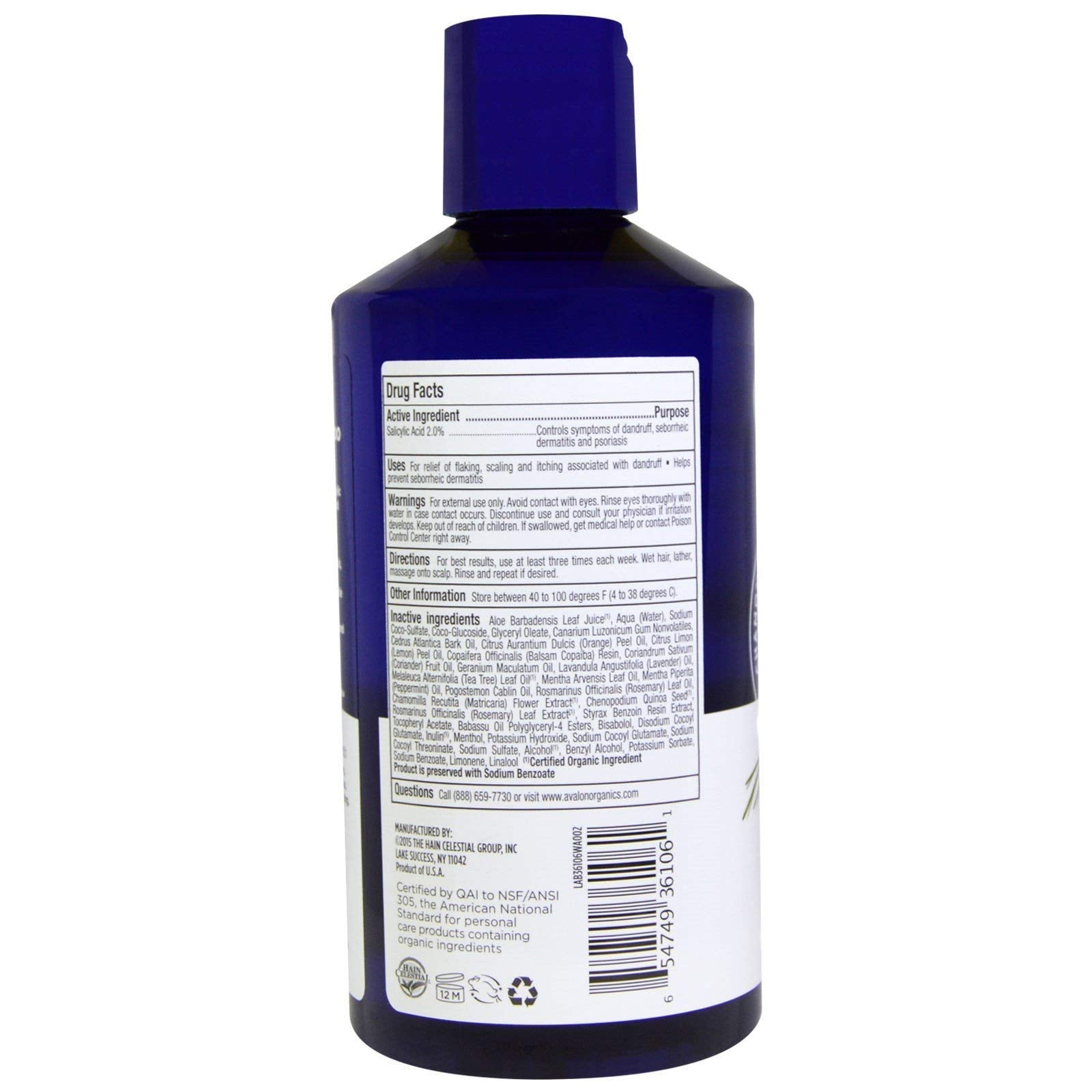 Botanical ingredients like tea tree and chamomile highlighted for natural scalp care.