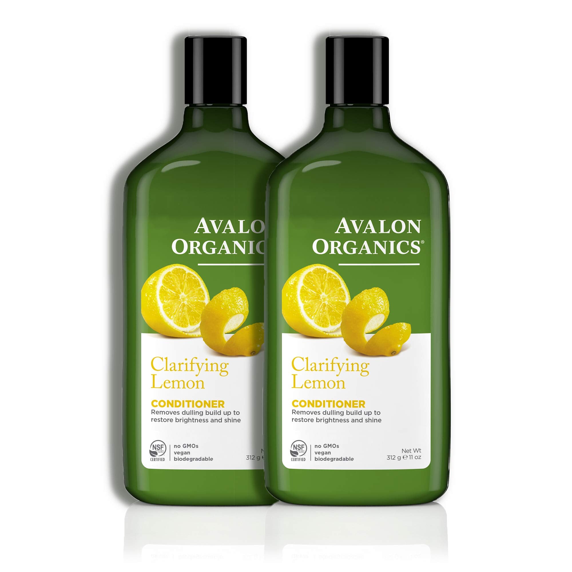 Avalon Organics Clarifying Lemon Conditioner packaging featuring 100% recycled bottle.