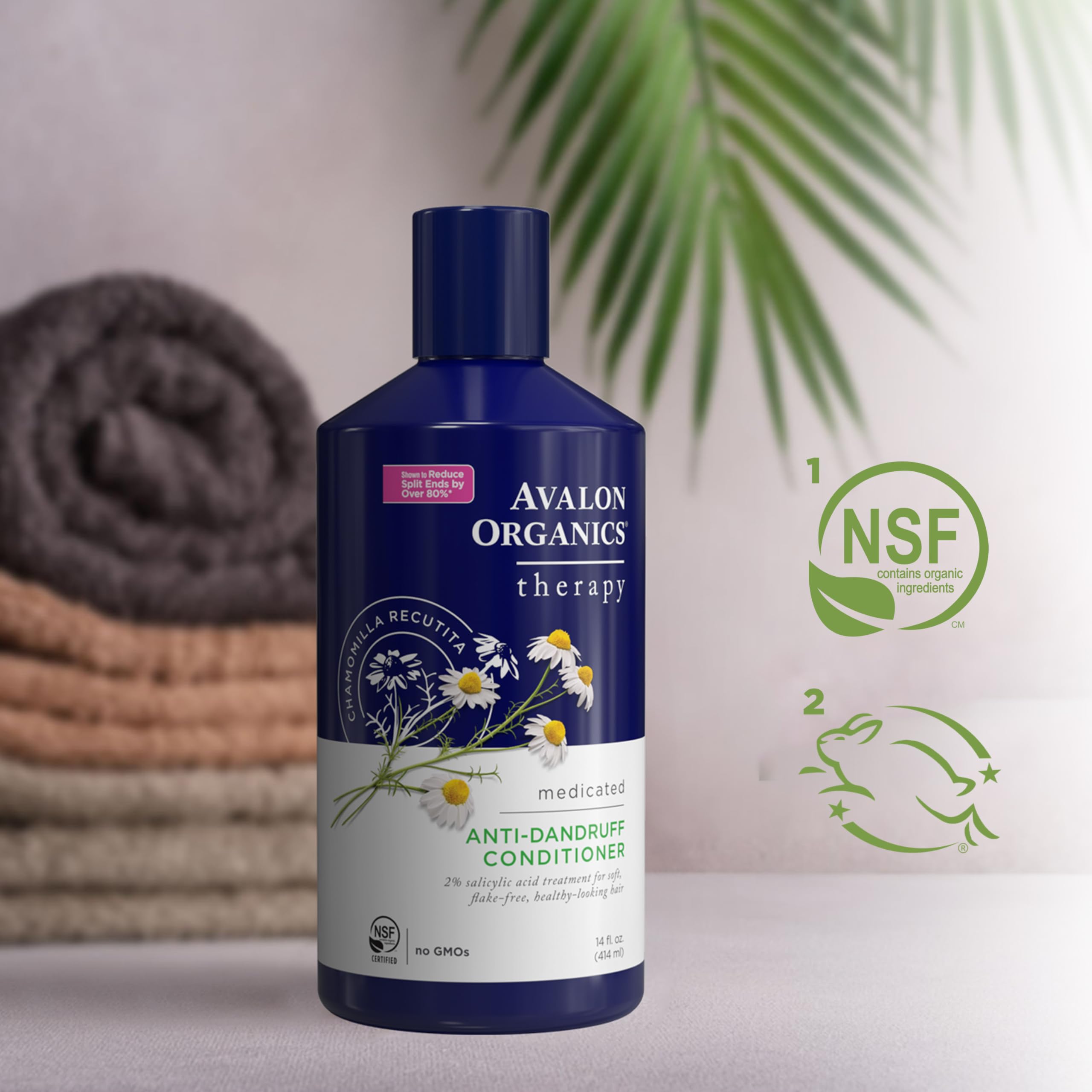 Avalon Organics cruelty-free certification image signals plant-based formulation.