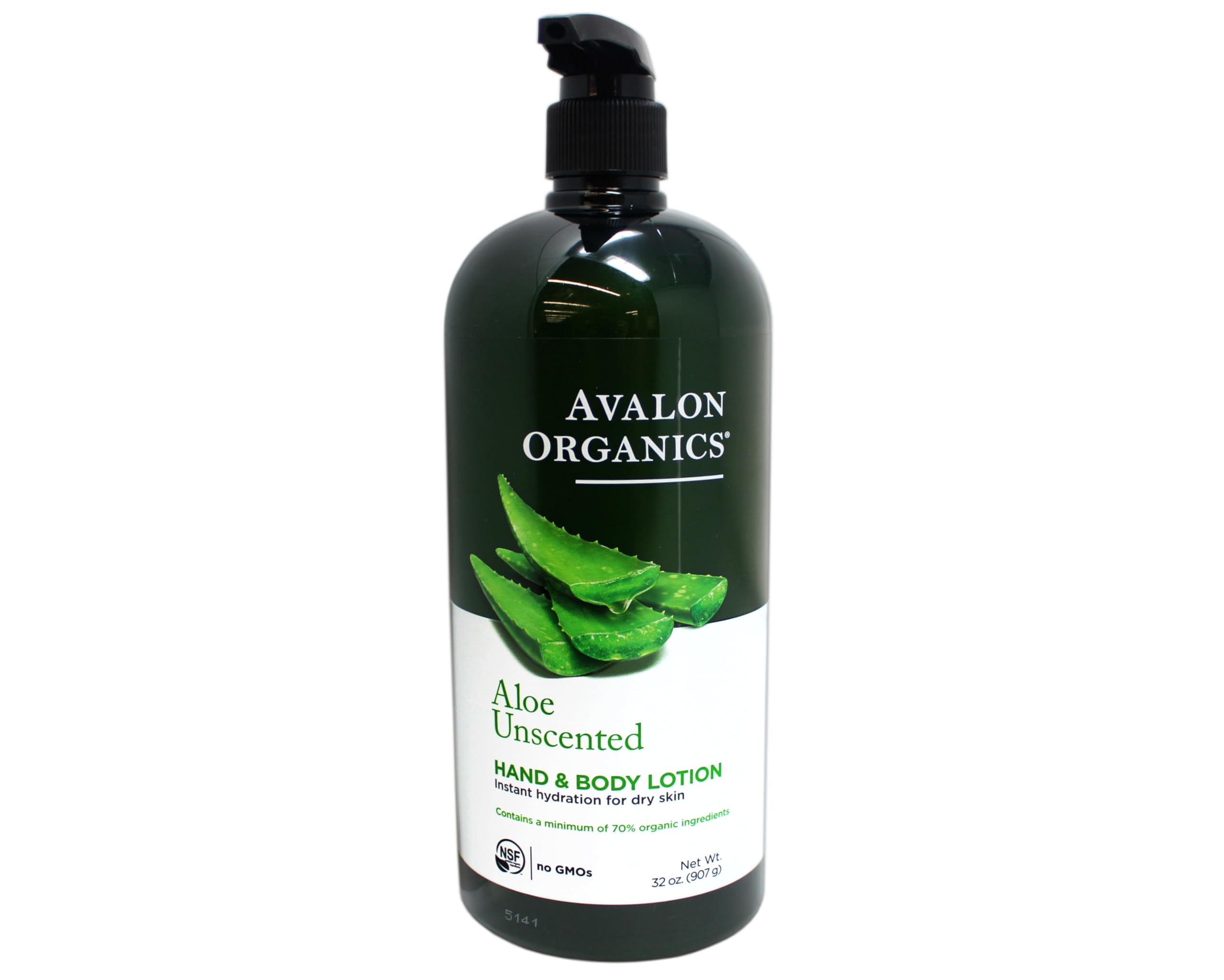 Avalon Organics hand and body lotion aloe unscented pump 32oz supports daily hydration.
