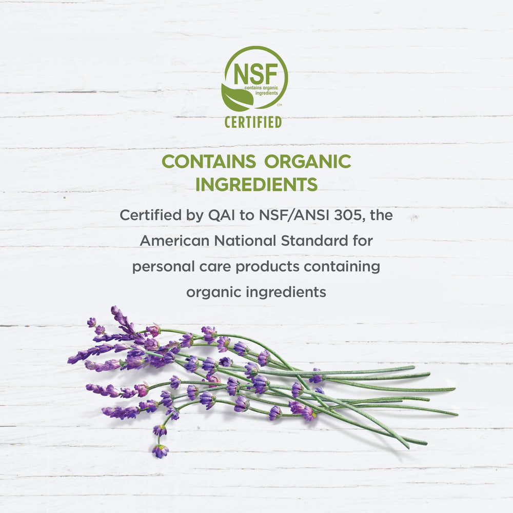 Avalon Organics Lavender bottle on a vanity with natural fragrance