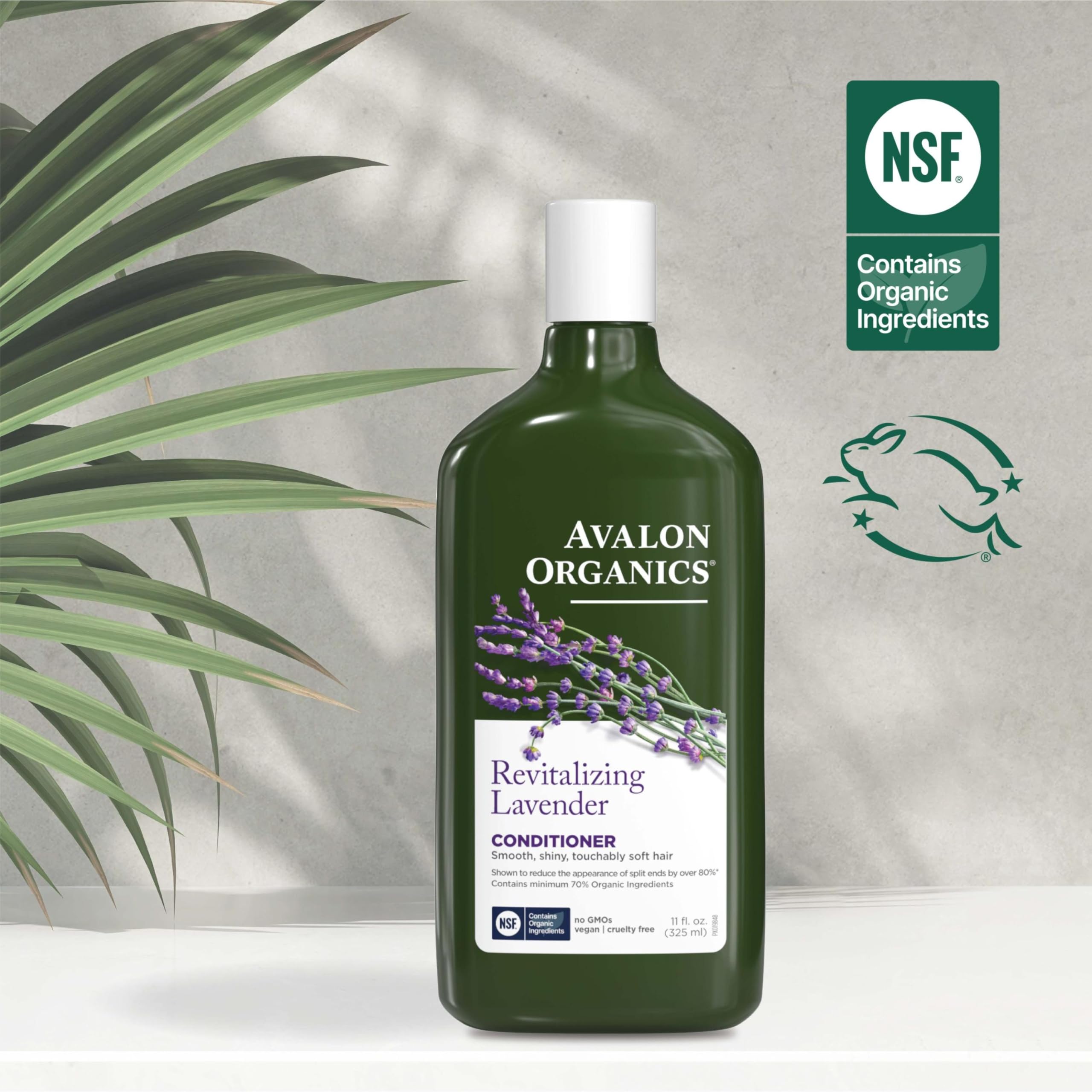 EWG Verified and Leaping Bunny certifications visible on Avalon Organics packaging.