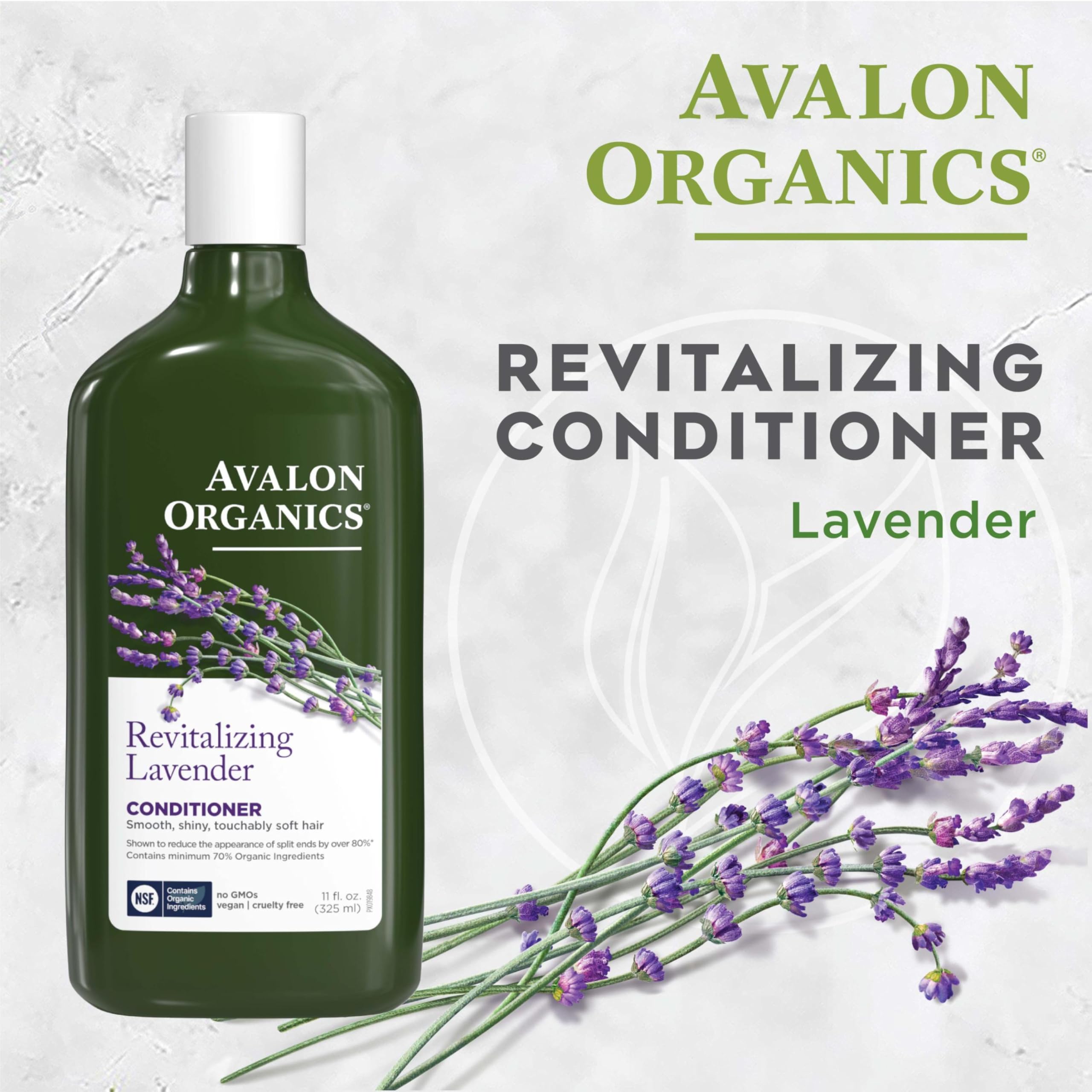 Hands applying Avalon Organics Lavender Conditioner during shower for conditioning and revitalization.