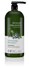 Avalon Organics Rosemary Shampoo bottle showing vegan formula for volumizing fine hair