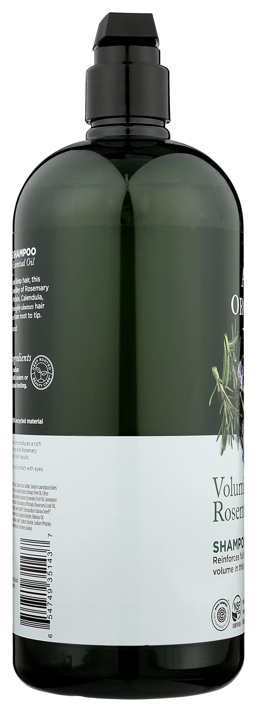 Avalon Organics Rosemary Shampoo foam closeup captures cleansing lather