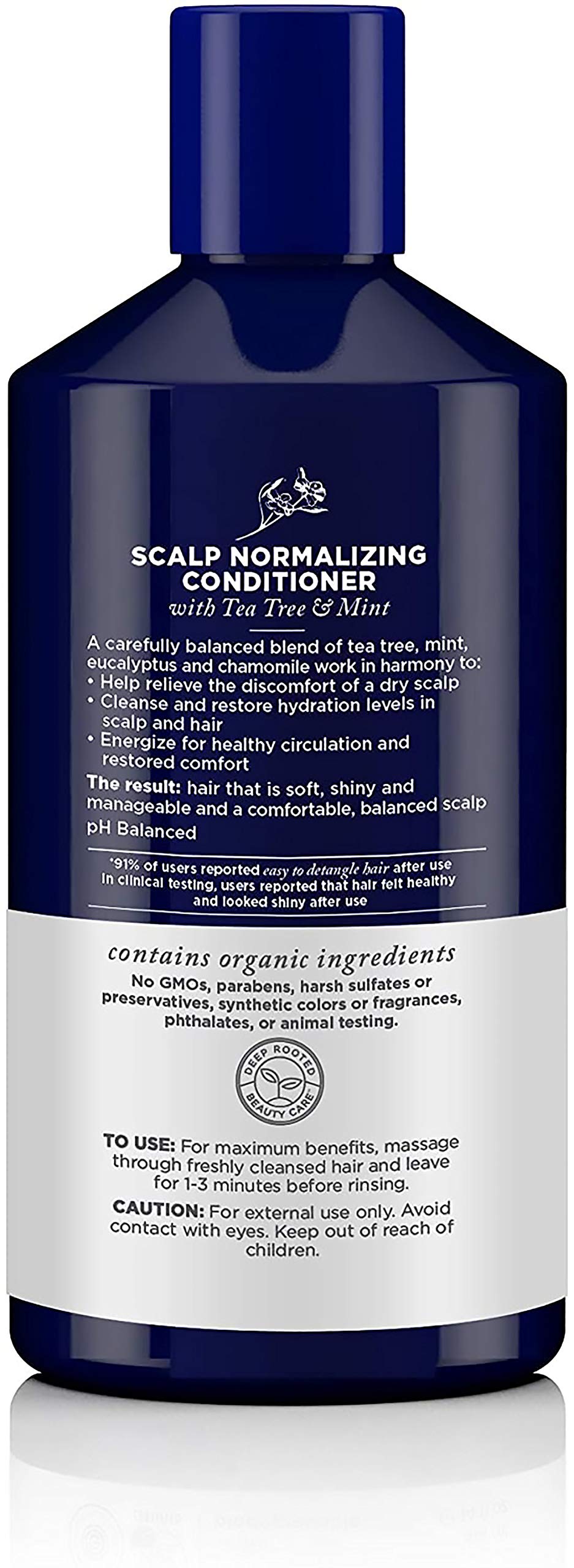 Avalon Organics Tea Tree Mint label shows cruelty-free certification for ethical hair care