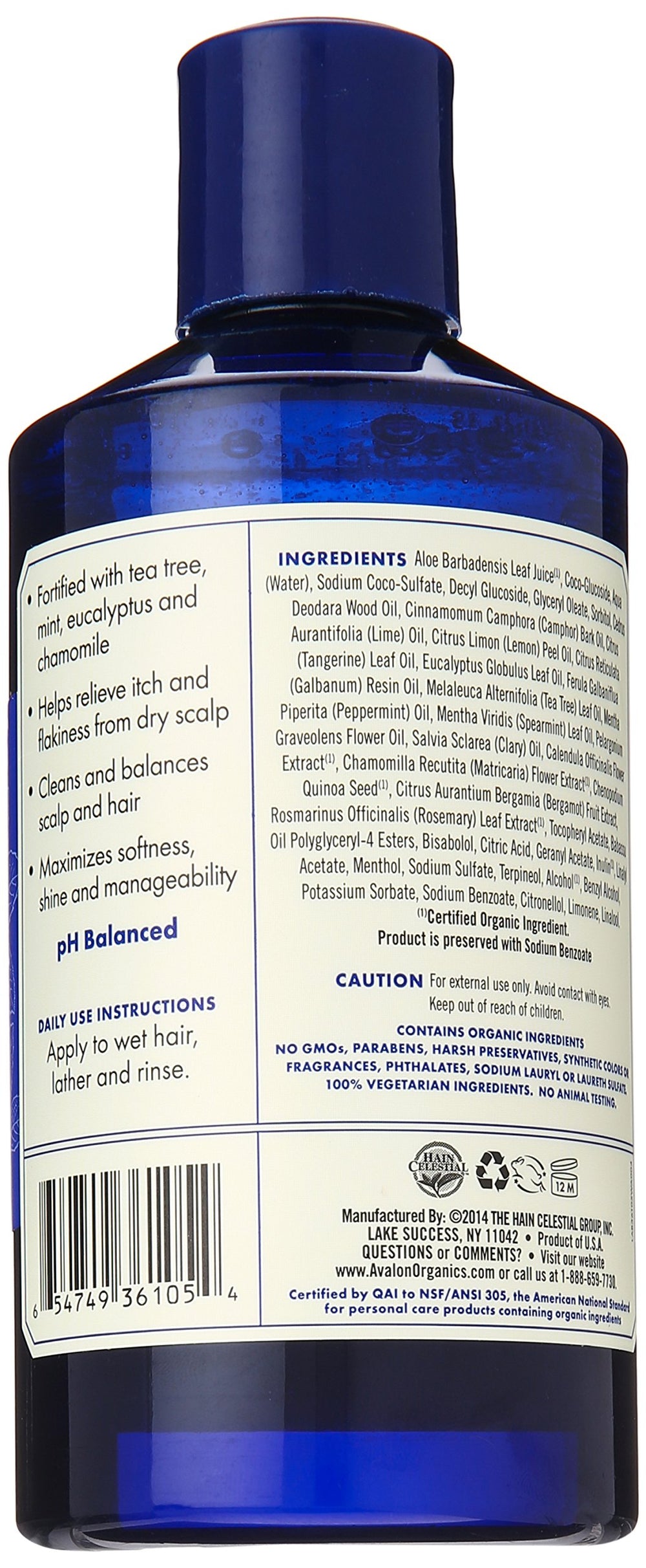 Avalon Organics Tea Tree Mint Shampoo lather demonstrating gentle cleansing with botanicals.