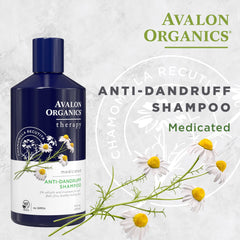 Avalon Organics Therapy antidandruff shampoo lathering on hair.