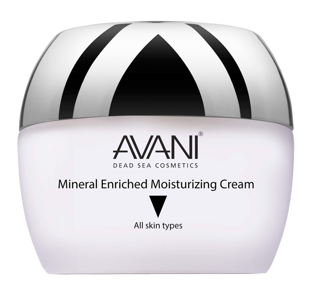 Avani Mineral Enriched Moisturizing Cream bottle closeup for deep hydration
