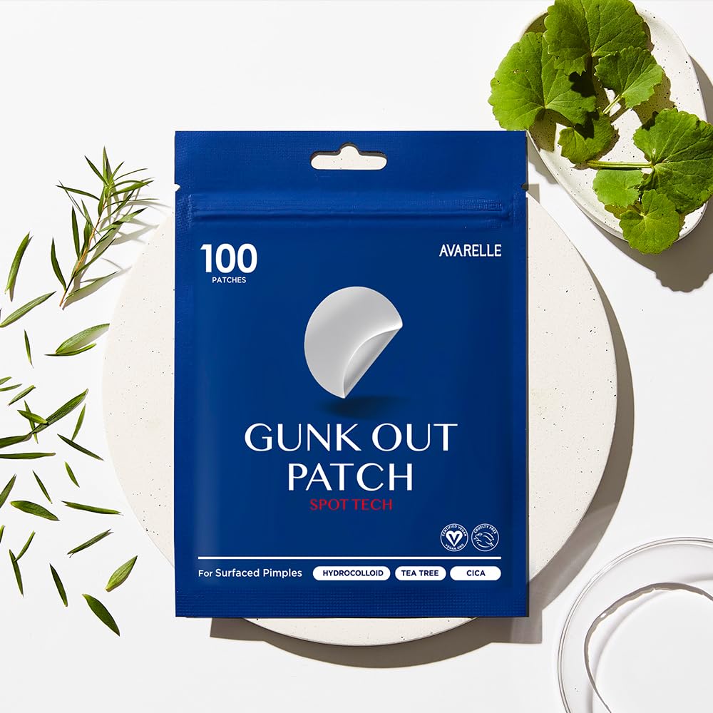 AVARELLE Gunk Out patch face-adhesion ensures secure wear overnight.