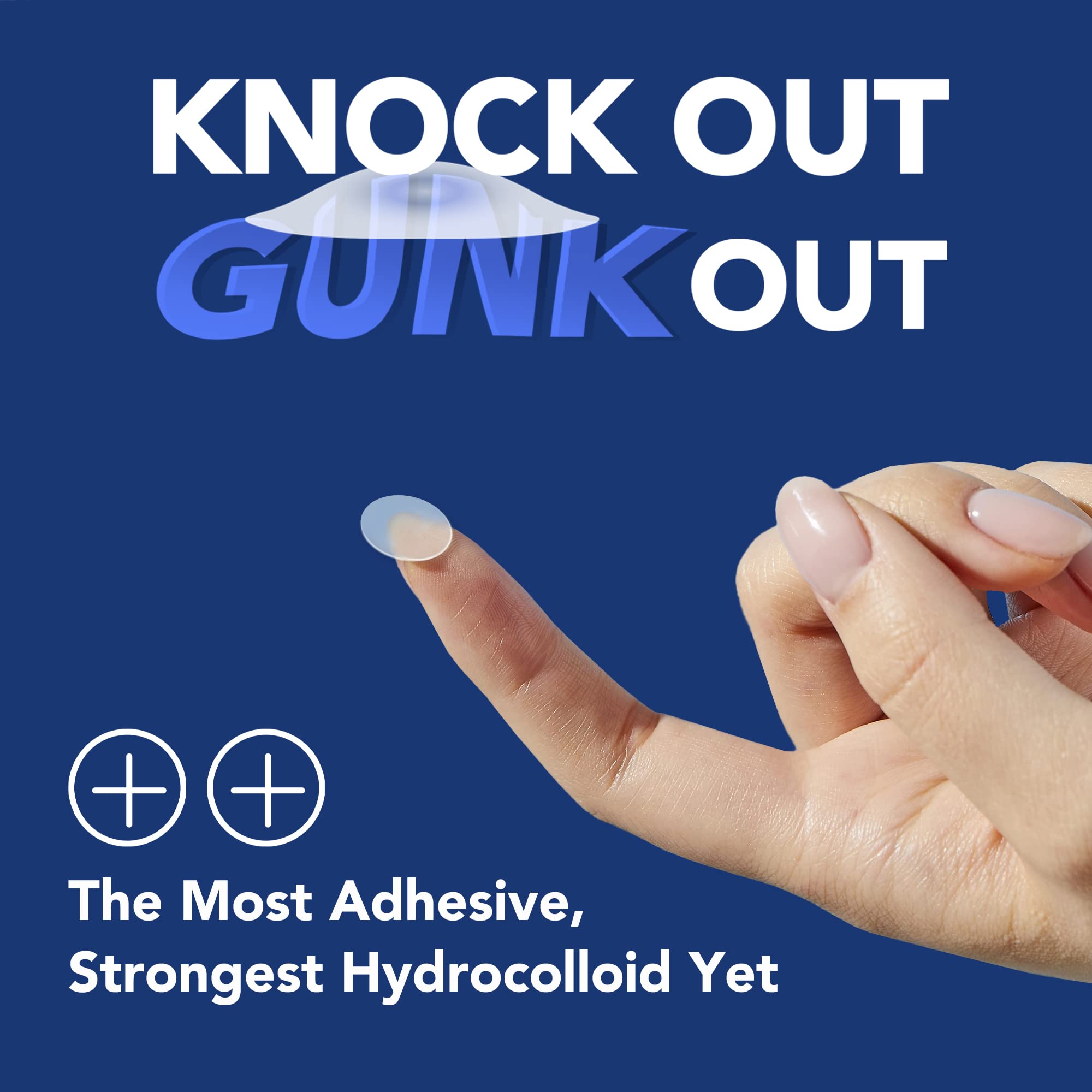 AVARELLE Gunk Out patch on face closeup highlighting invisible coverage for daytime wear.