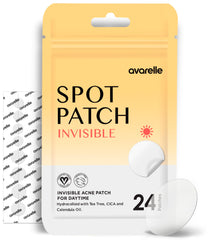 AVARELLE Invisible Acne Spot Patch close-up for discreet daytime coverage and protection against picking.