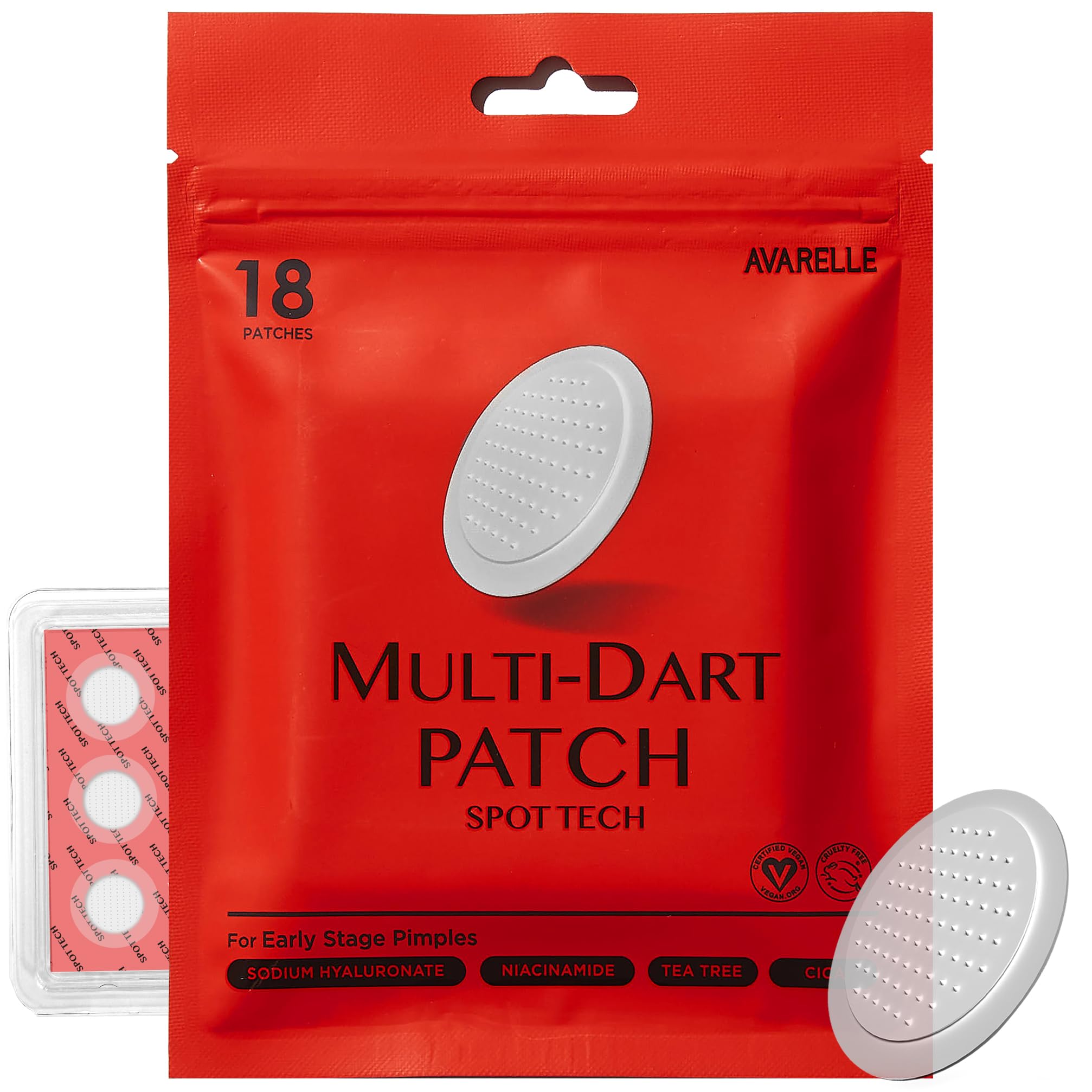 AVARELLE Multi-dart patch targets early blemishes with precise micro-darts.