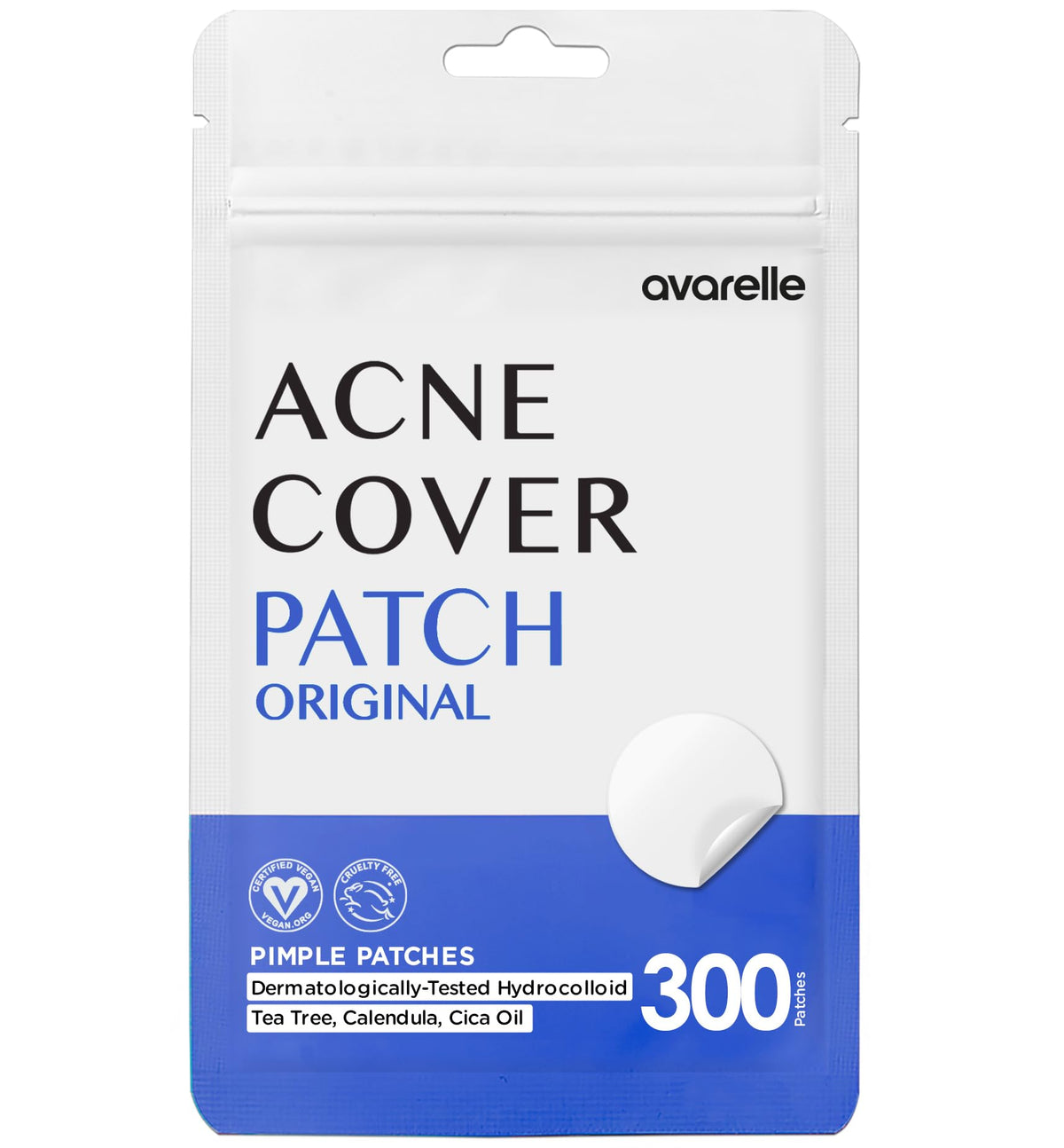 AVARELLE Pimple Patch face closeup shows discreet blemish coverage.
