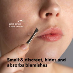 AVARELLE spot patch in resealable pouch for travel-ready blemish care.