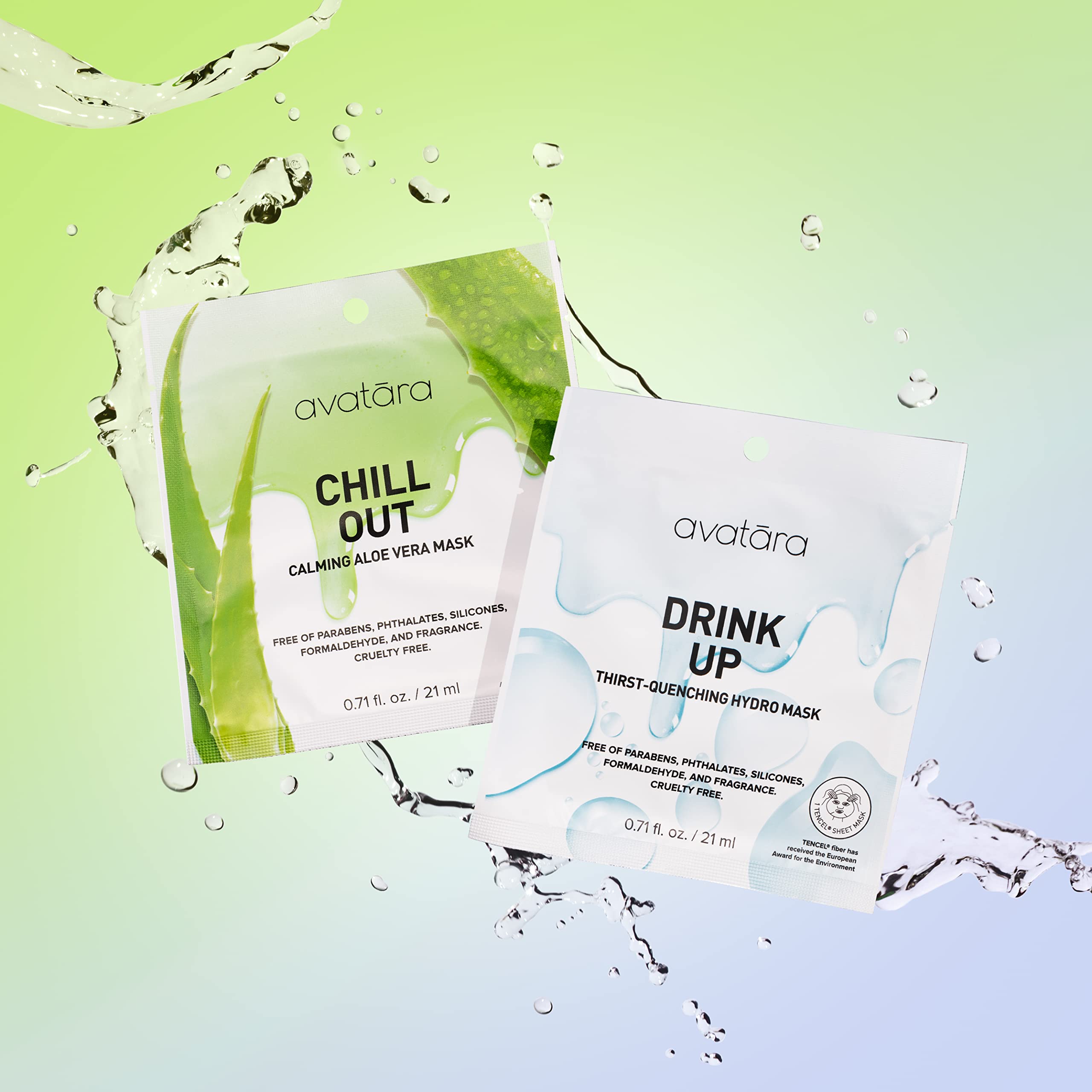 Avatara Chill Out aloe-rich sheet displaying soothing cooling action.