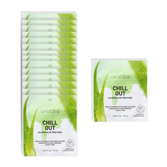 Avatara Chill Out mask packaging featuring 15 hydration sheets for home use.