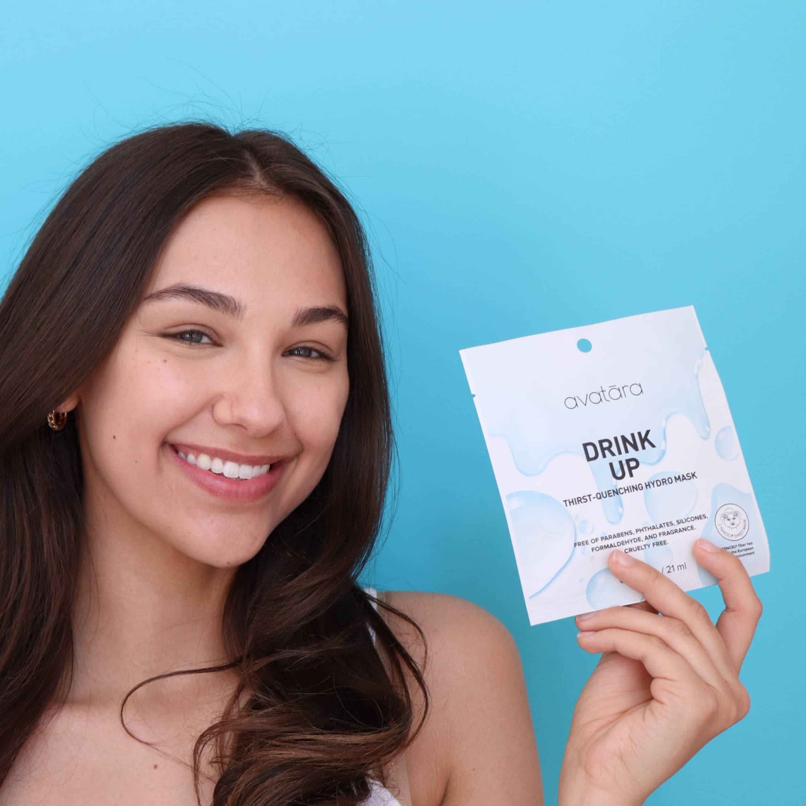 Avatara Drink Up paraben-free formulation supports clean beauty routines.