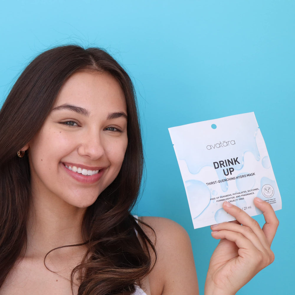 Avatara Drink Up paraben-free formulation supports clean beauty routines.