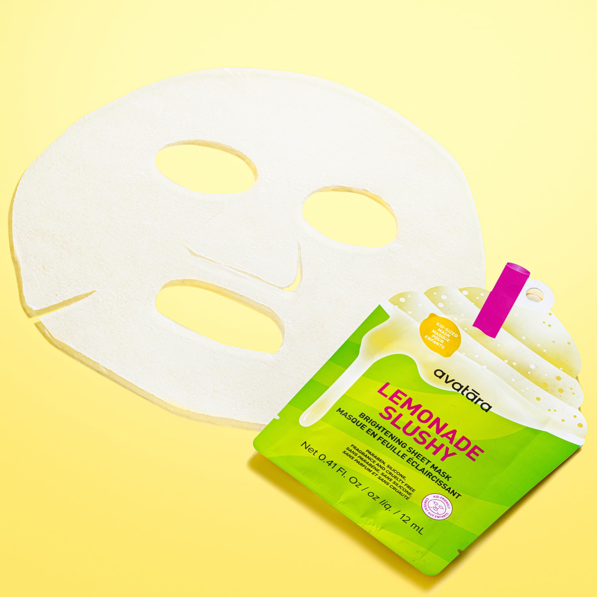 Avatara Kids Slushy Mask Ingredients Visual: aloe and superfruits support nourished skin.
