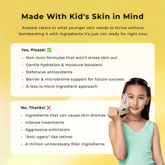 Avatara Kids Slushy Mask On Child Face: soft hydration for delicate skin.