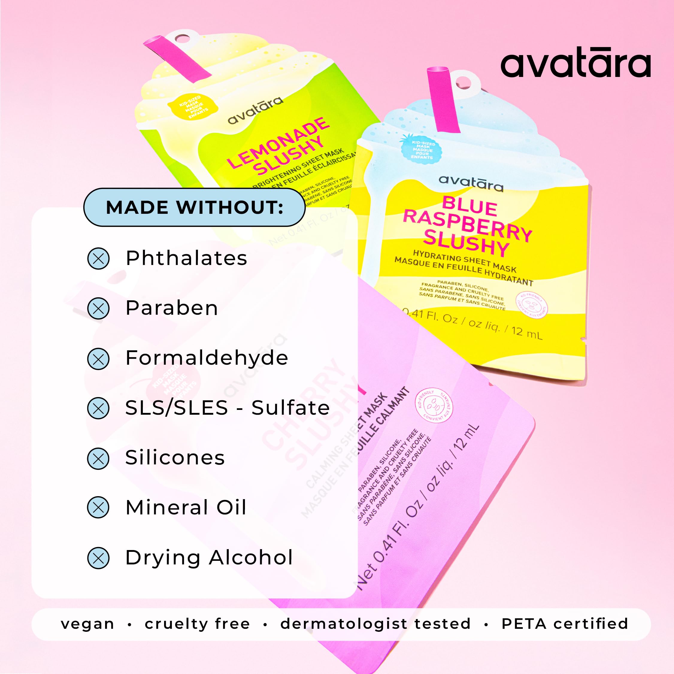 Avatara Kids Slushy Mask Texture Closeup: jelly texture feels light and pleasant.