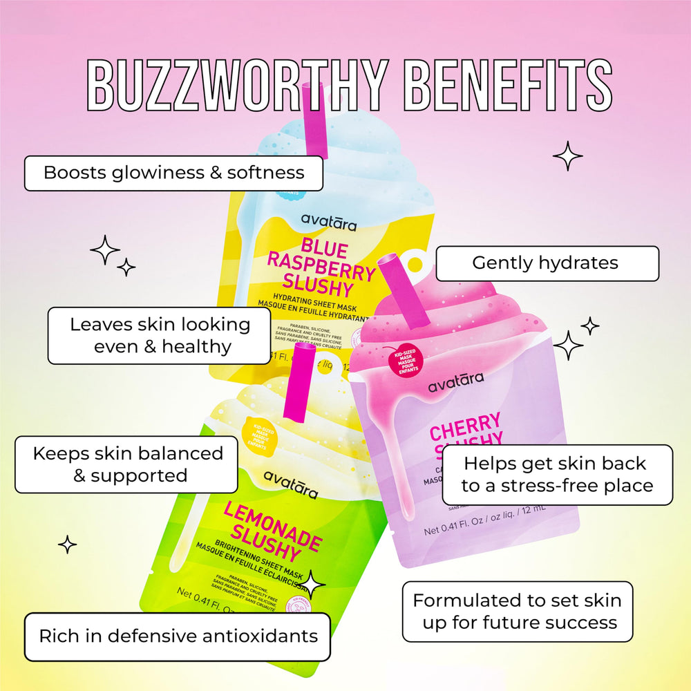 Avatara Kids Slushy Pack In Hand: easy-to-share skincare treats for sleepovers.