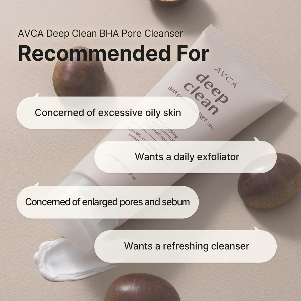 AVCA BHA Pore Cleansing Foam after use leaves a refreshed, matte finish.