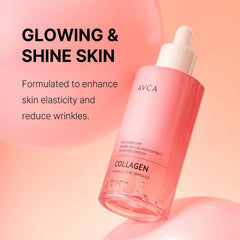 AVCA collagen serum pump shown for easy daily application