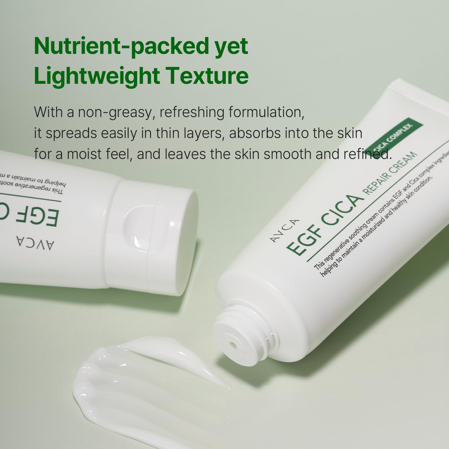 AVCA EGF Cica Repair Cream packaging side view shows compact jar.