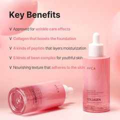 AVCA peptide blend applied for plump, smooth-looking skin