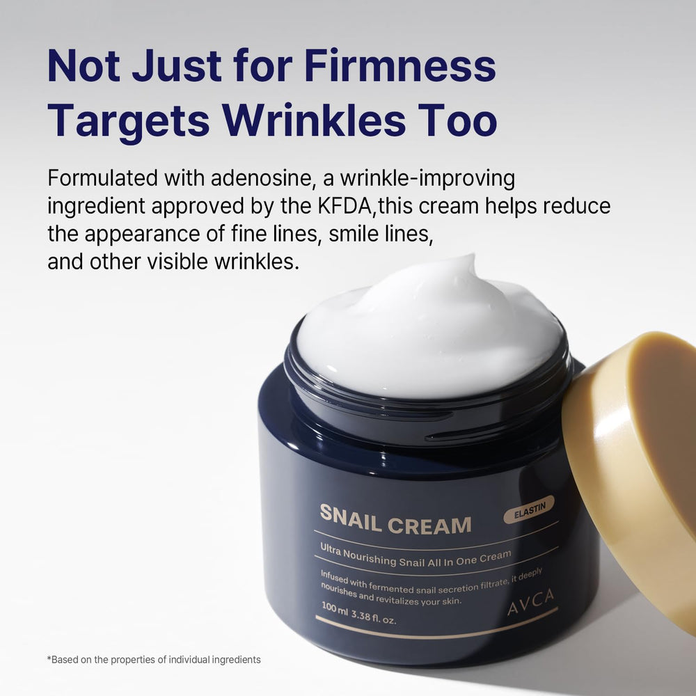 AVCA snail mucin face cream packaging front communicates brand and premium care