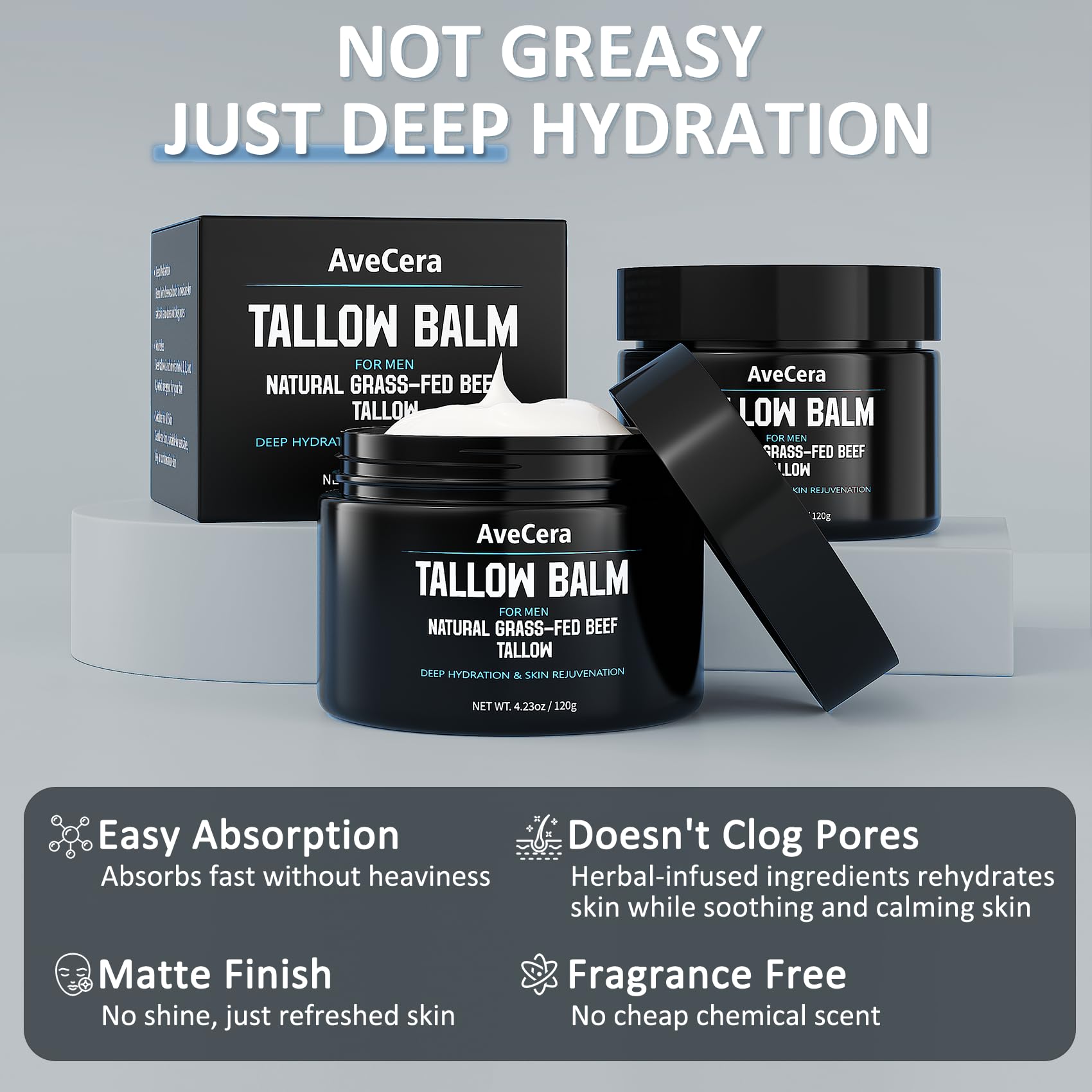 AveCera balm applied to clean skin after shaving.
