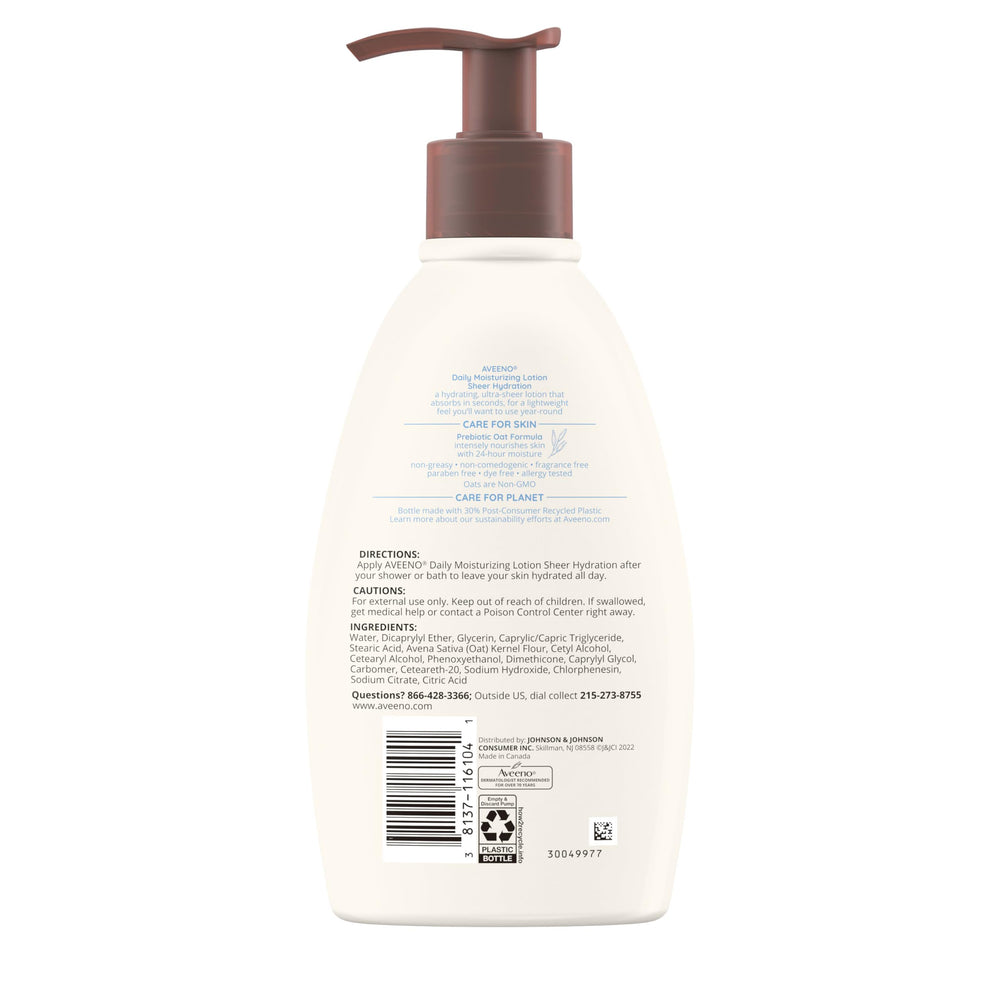 12-ounce bottle provides year-round moisture for all skin types with Aveeno.