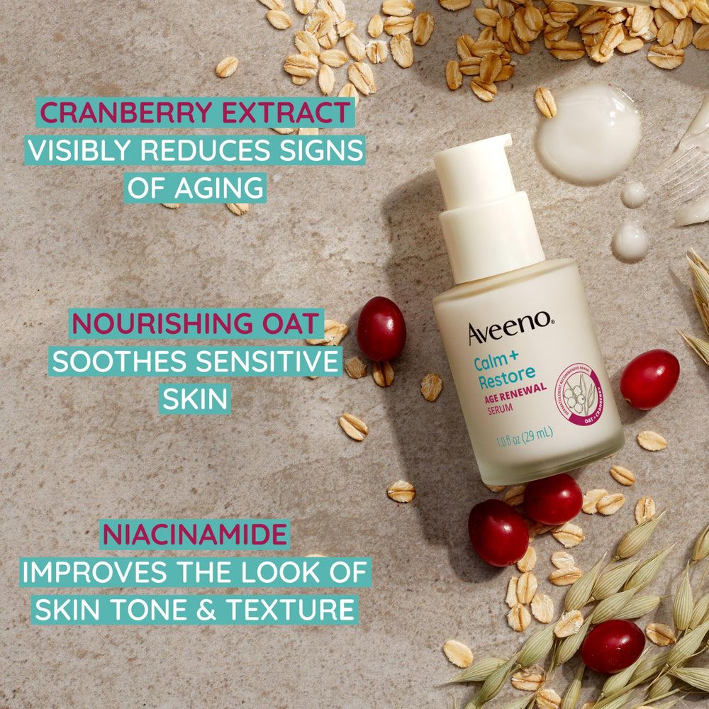 Applied on clean face during morning routine with Aveeno serum.