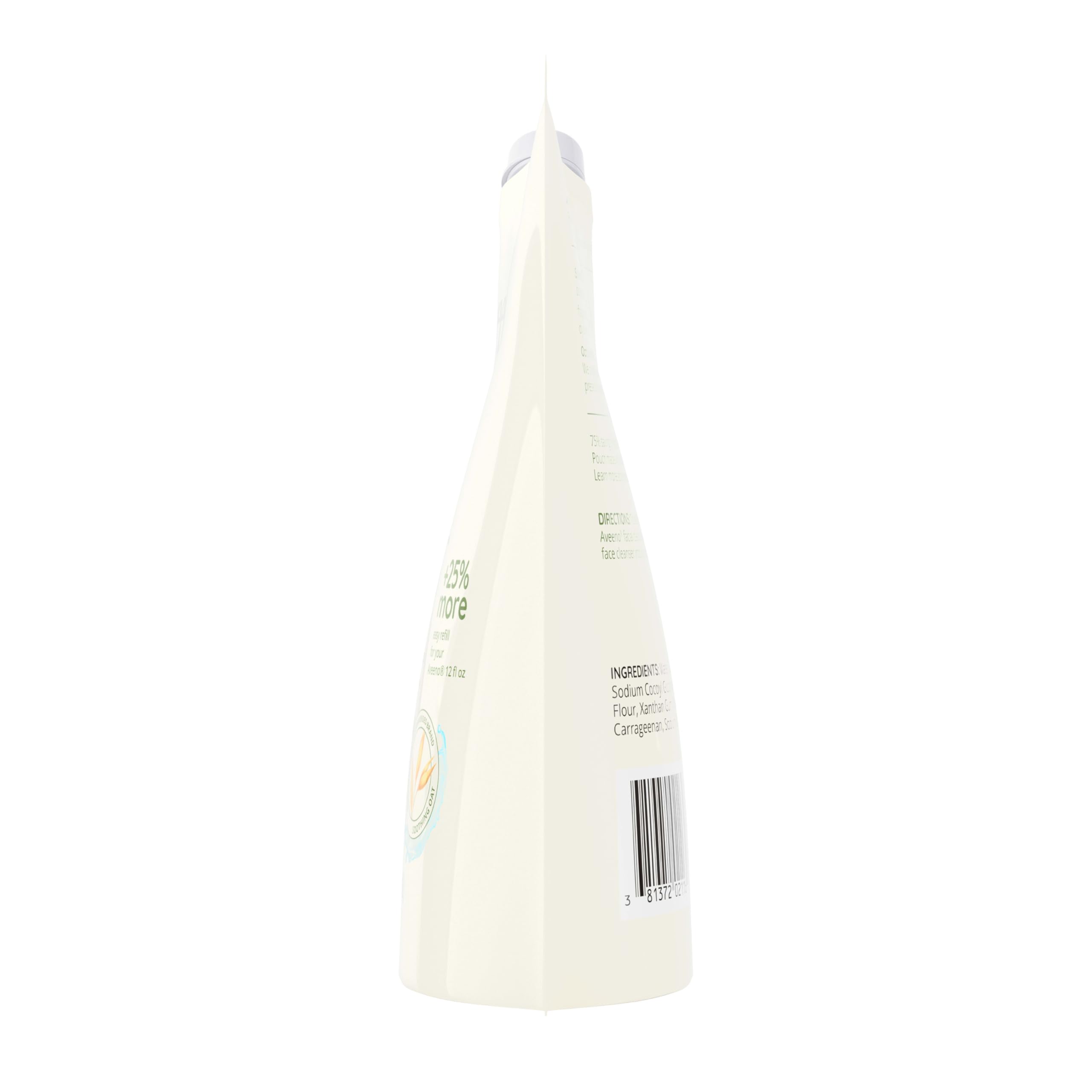 Aveeno cleanser bottle with cap removed ready to refill