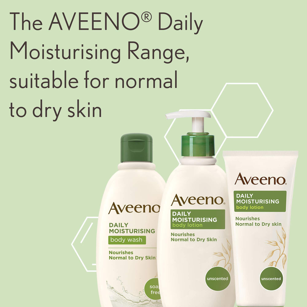 Aveeno Daily Moisturising Lotion shows non-greasy feel after application.