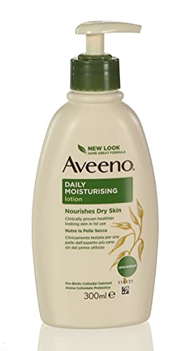 Aveeno lotion leaves skin visibly soft and smooth.