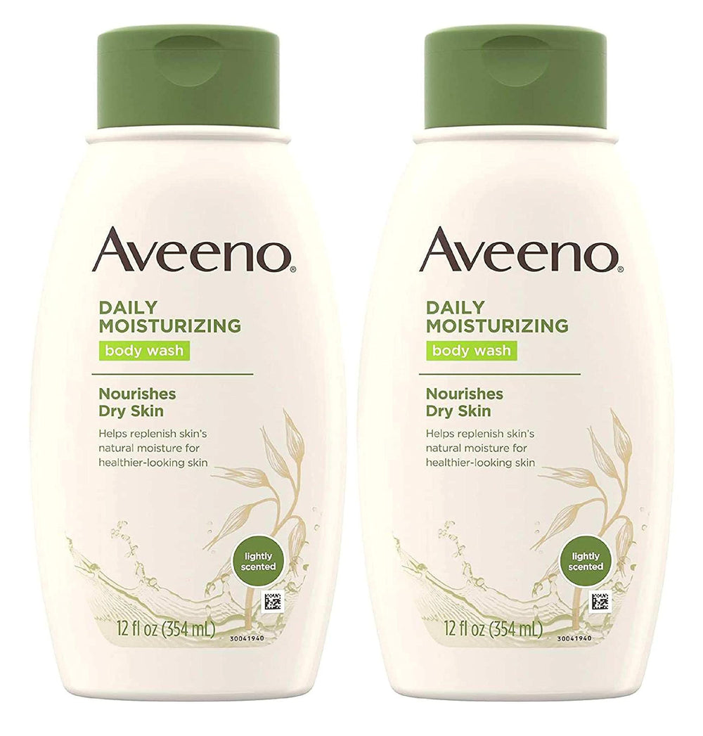 Aveeno Daily Moisturizing bottle, gentle cleanse for sensitive skin and lasting hydration.
