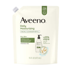Aveeno daily moisturizing facial cleanser refill pouch ready for convenient reloading