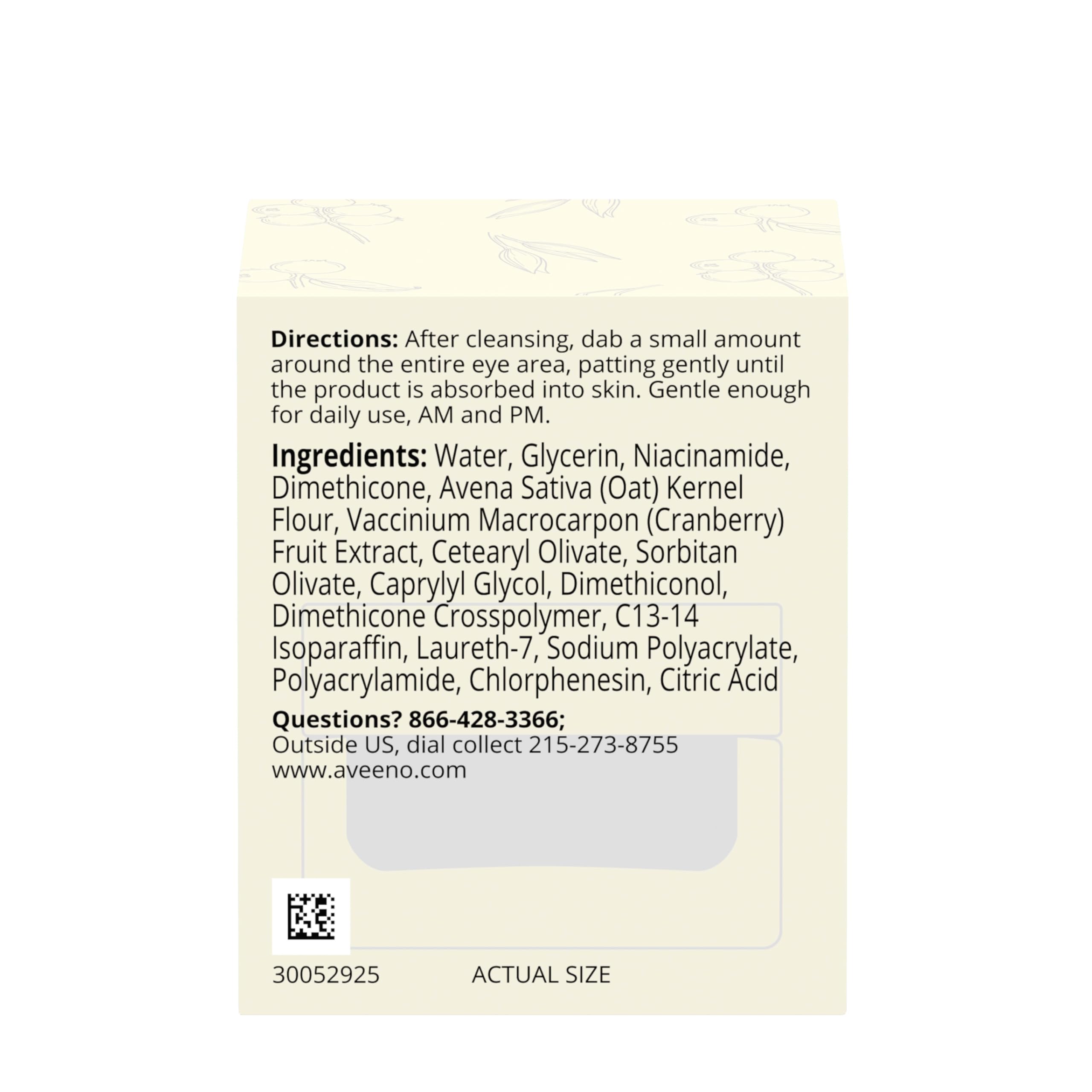 Trusted Aveeno brand with decades of dermatologist-recommended eye care.
