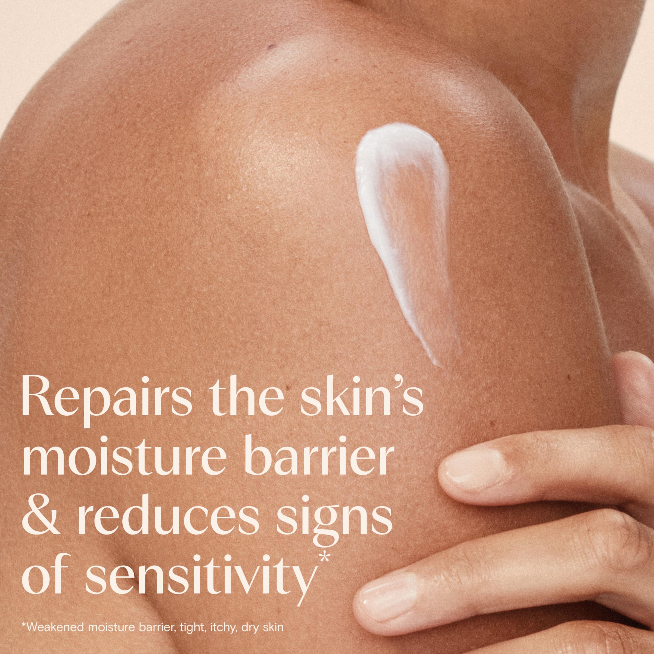 Aveeno fragrance-free label on a bottle for sensitive skin.