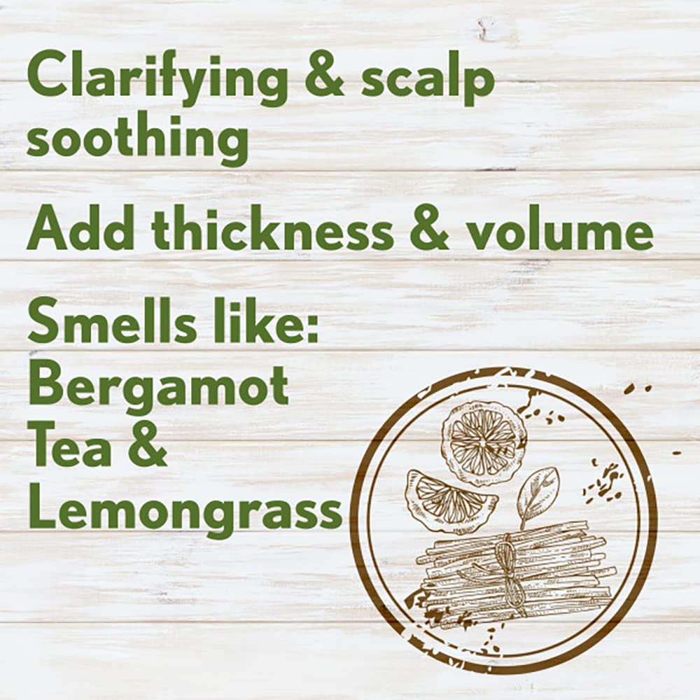 Herbal fragrance close-up on Aveeno Fresh Greens shampoo.