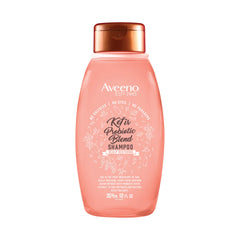 Aveeno Kefir Probiotic Blend Shampoo bottle shows gentle, sulfate-free balance.