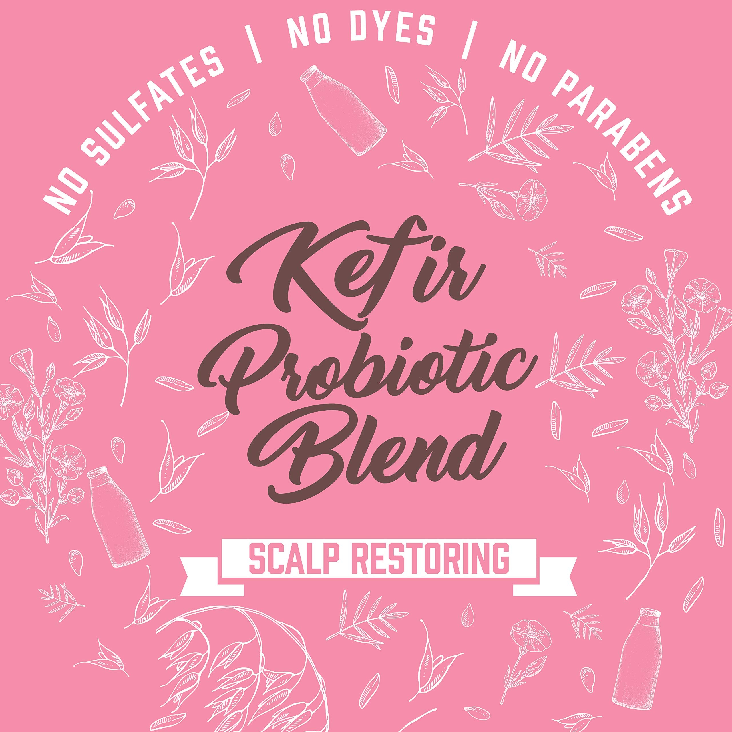Aveeno Kefir Probiotic Blend Shampoo cruelty-free badge signals ethical sourcing.