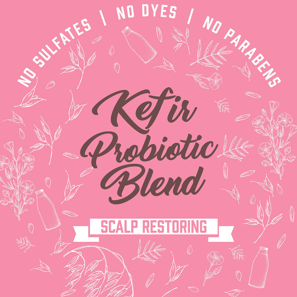 Aveeno Kefir Probiotic Blend Shampoo cruelty-free badge signals ethical sourcing.
