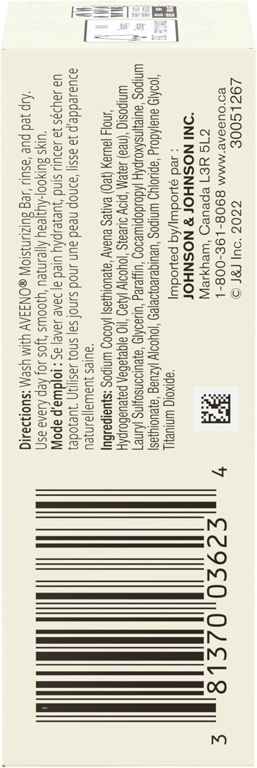 Aveeno Naturals Moisturizing Bar lathers gently for a cleanser with light residue
