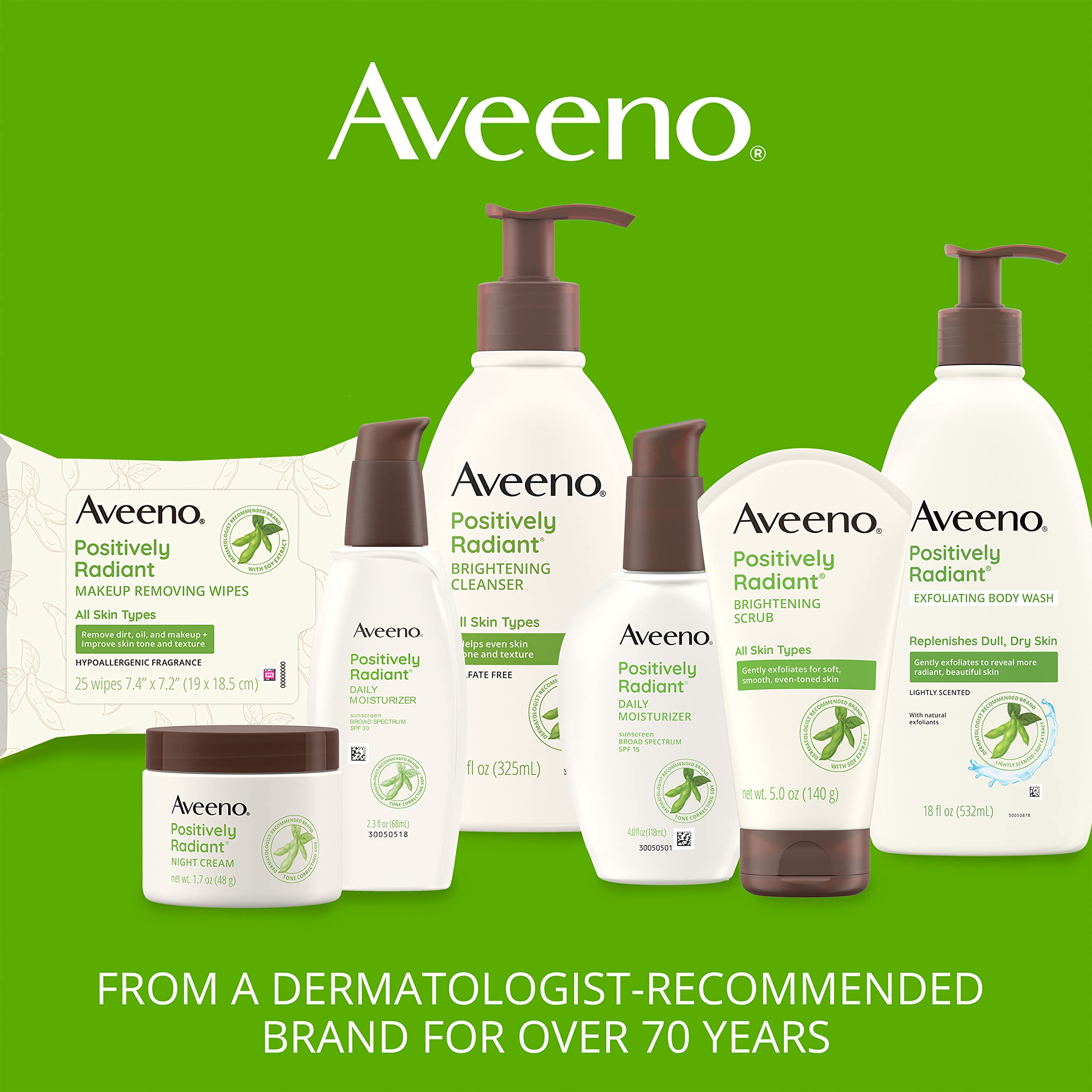 Aveeno pack of three bottles ready for routine cleansing.